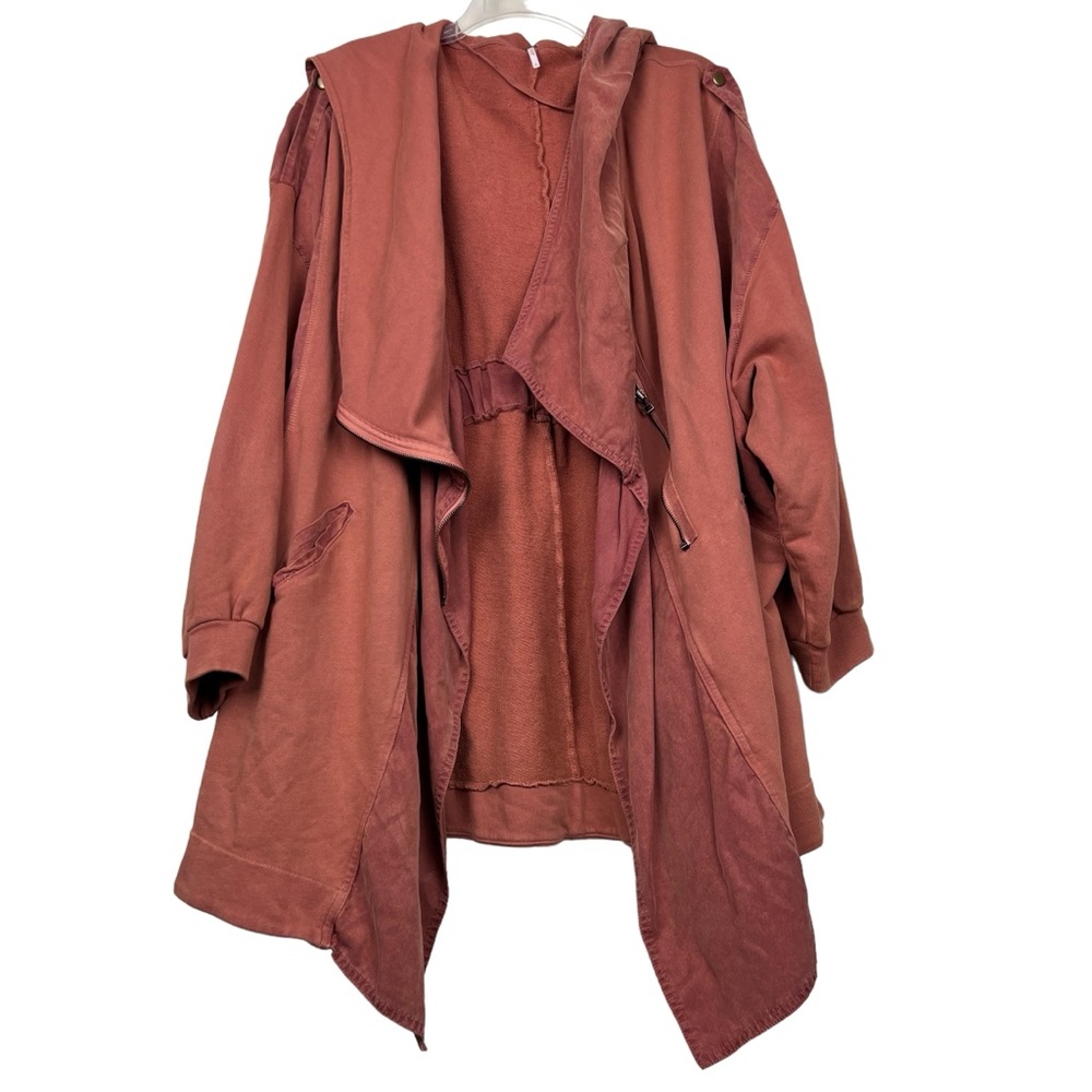 Free People C’mon Hooded Orange Cardigan Coat